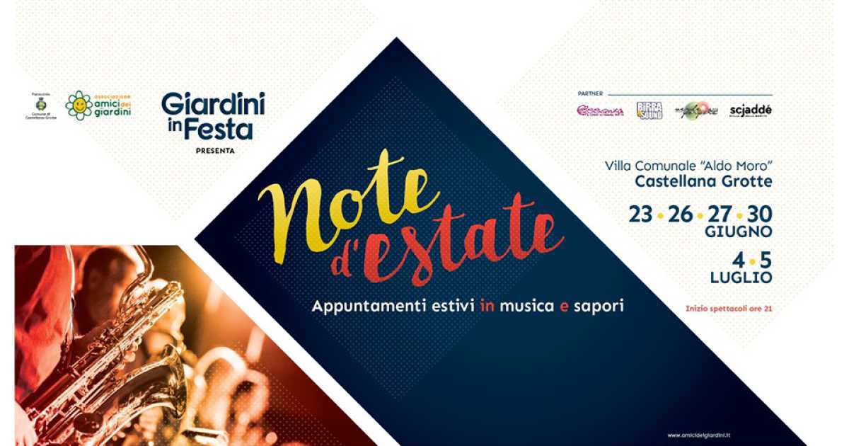 Castellana Grotte, ''Giardini in Festa'': sei serate di musica e degustazioni
